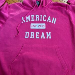 Fuchsia Hoodie with American Print